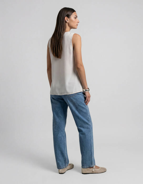 Satin-Top in gebrochenem Wei&szlig; SHOEBY WOMEN