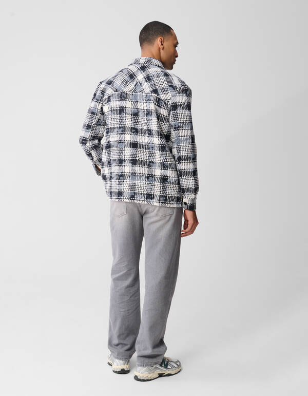 Bedrucktes kariertes Overshirt, blau SHOEBY MEN