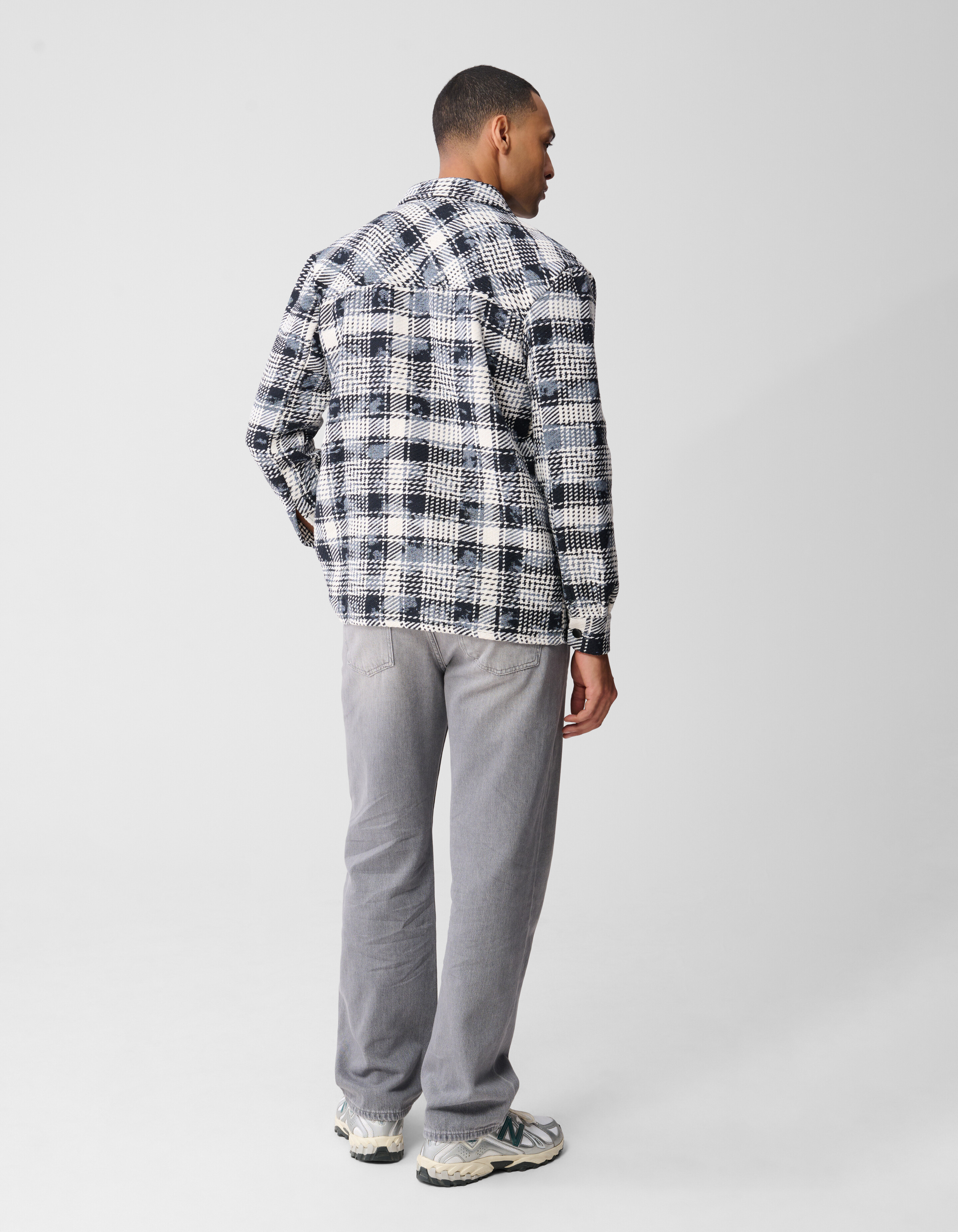 Bedrucktes kariertes Overshirt, blau SHOEBY MEN