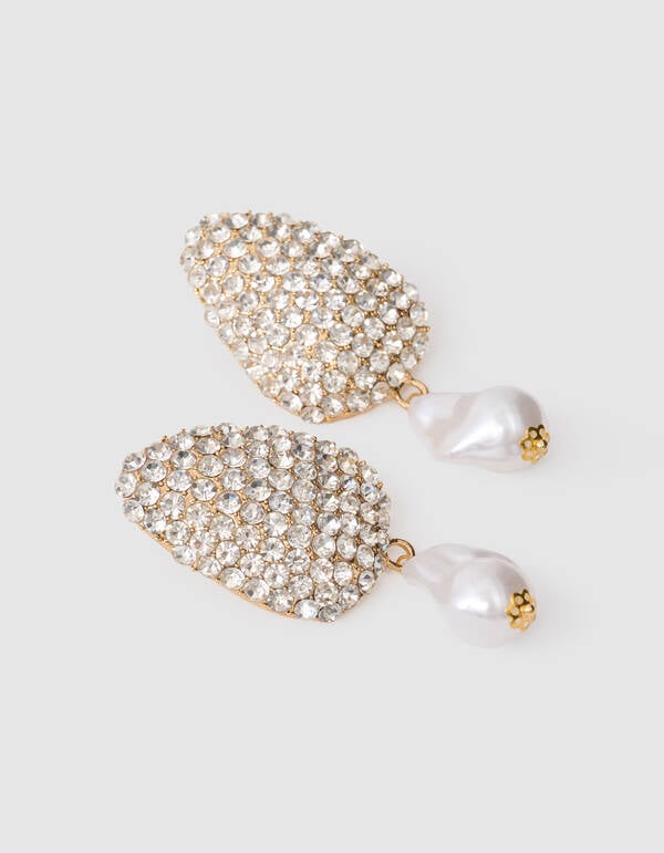 Statement Straß Perlen Ohrringe Gold SHOEBY ACCESSOIRES