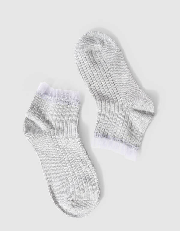 Ruffle-Socken Grau SHOEBY ACCESSOIRES