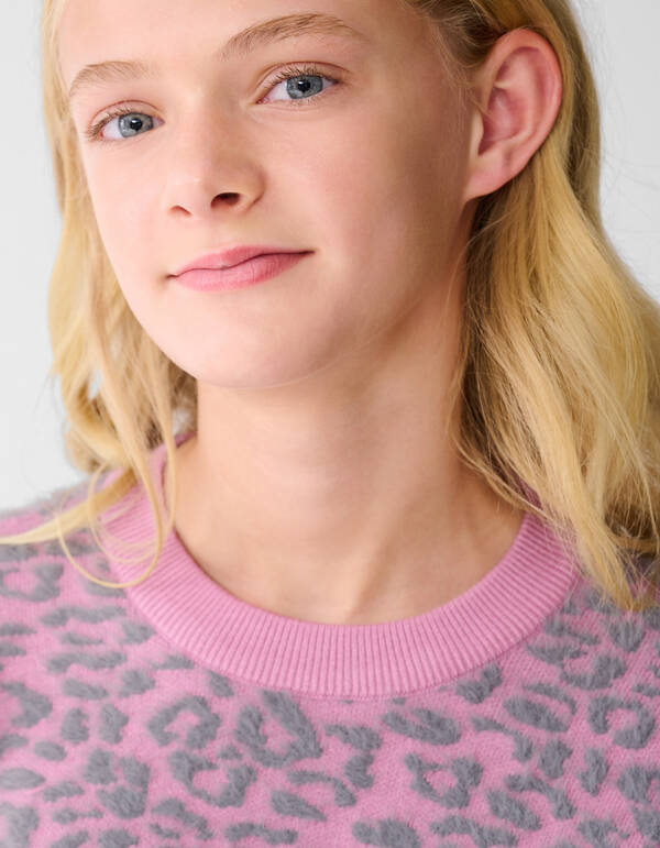 Leoparden-Strickpullover Rosa SHOEBY GIRLS