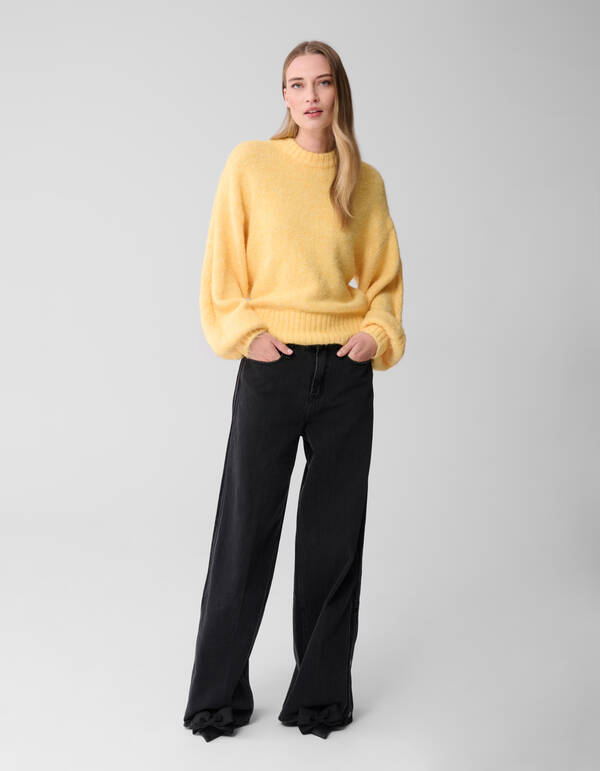 Haariger Oversize-Pullover Gelb SHOEBY WOMEN