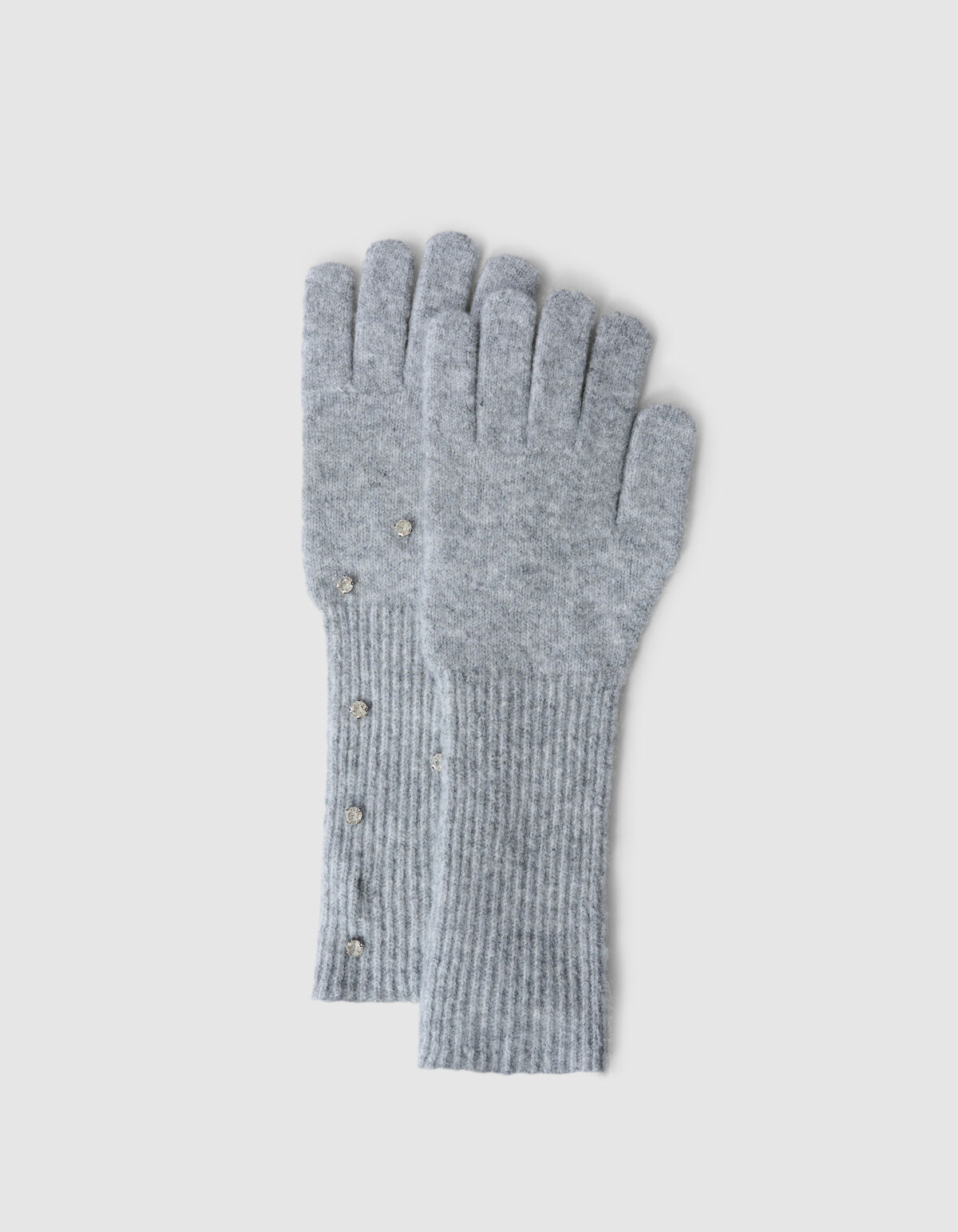 Strass Handschuhe Hellgrau SHOEBY ACCESSOIRES