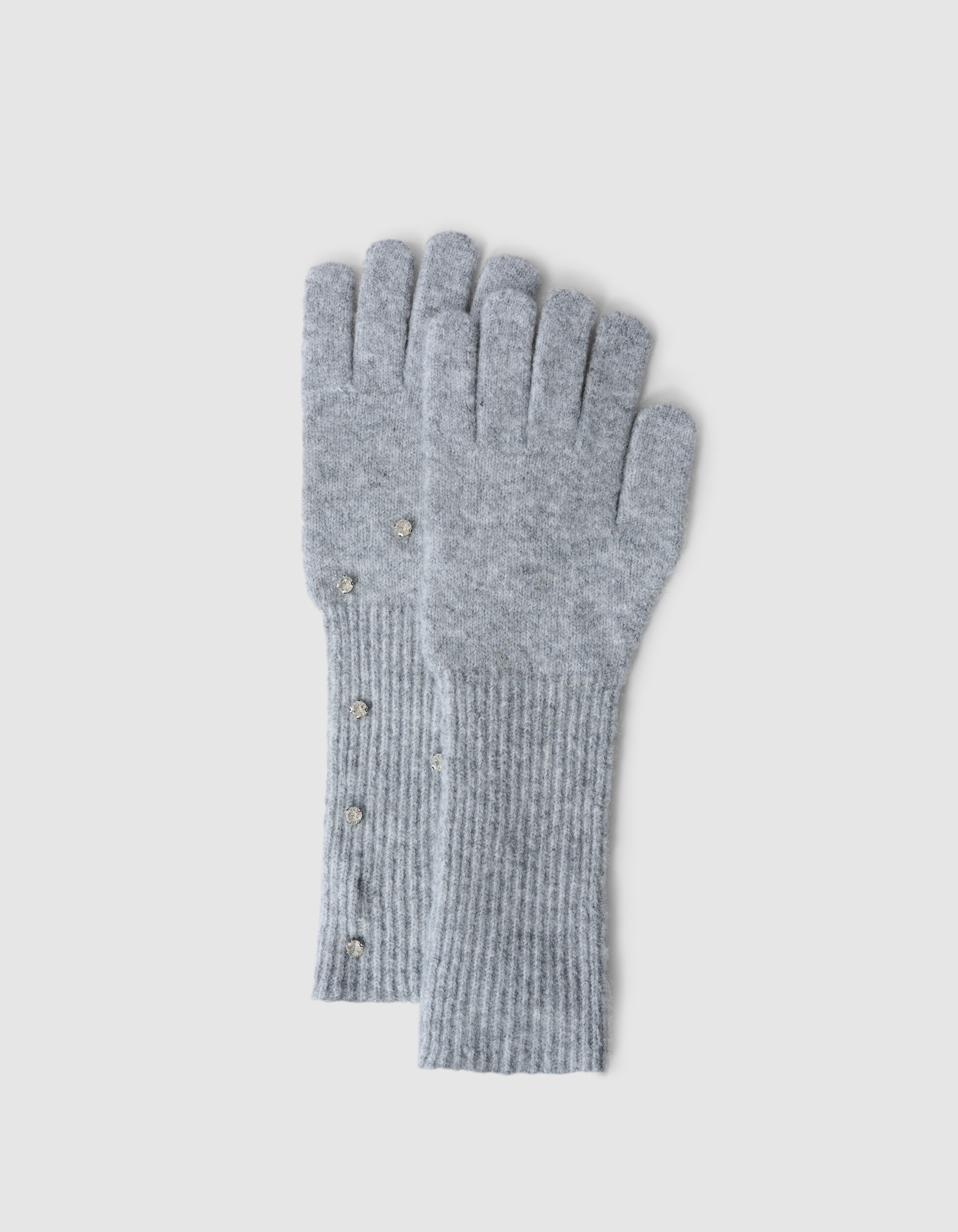 Strass Handschuhe Hellgrau SHOEBY ACCESSOIRES