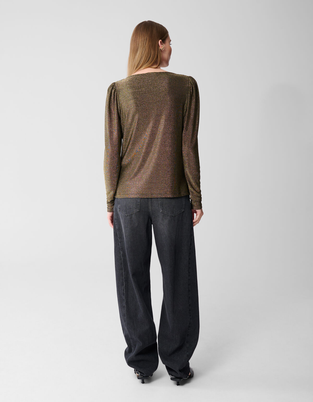 Glitzer-Drapiertes Top in Gold SHOEBY WOMEN