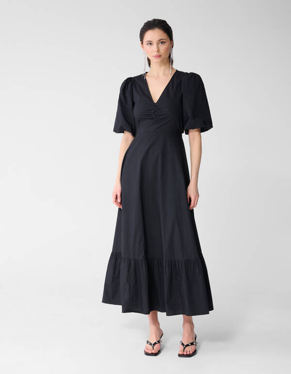 Popeline Maxi Kleid Schwarz SHOEBY WOMEN