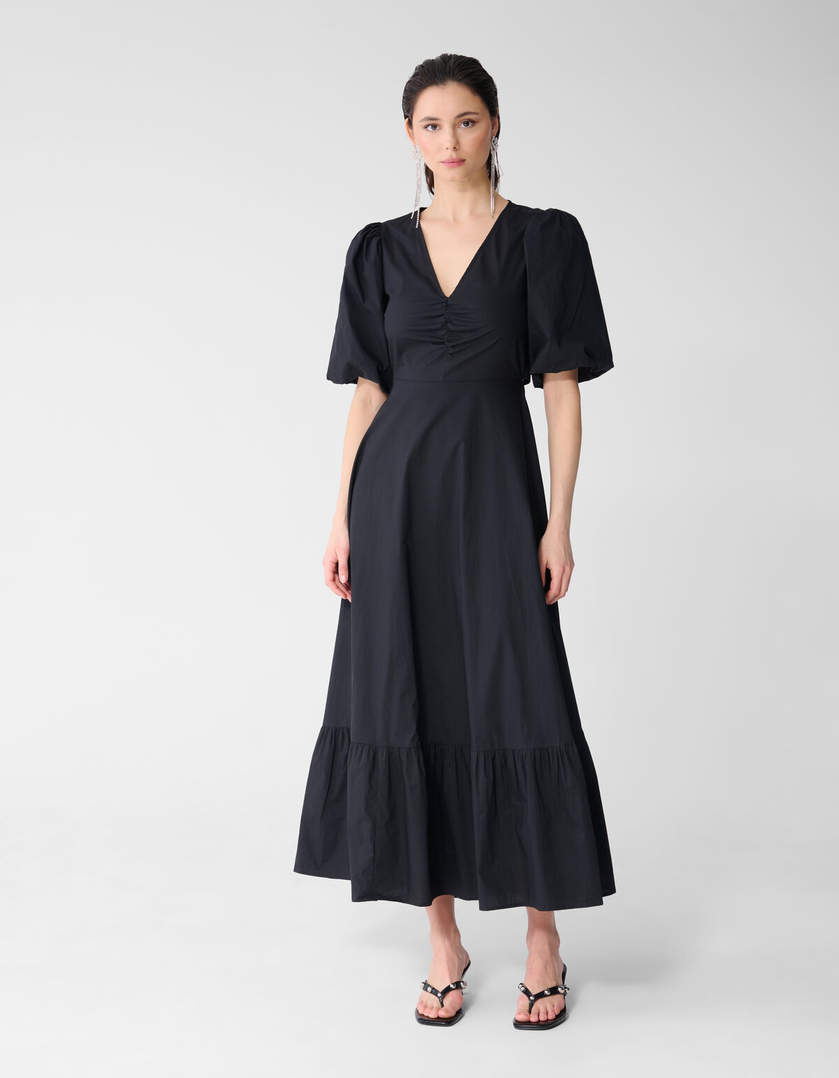 Popeline Maxi Kleid Schwarz SHOEBY WOMEN