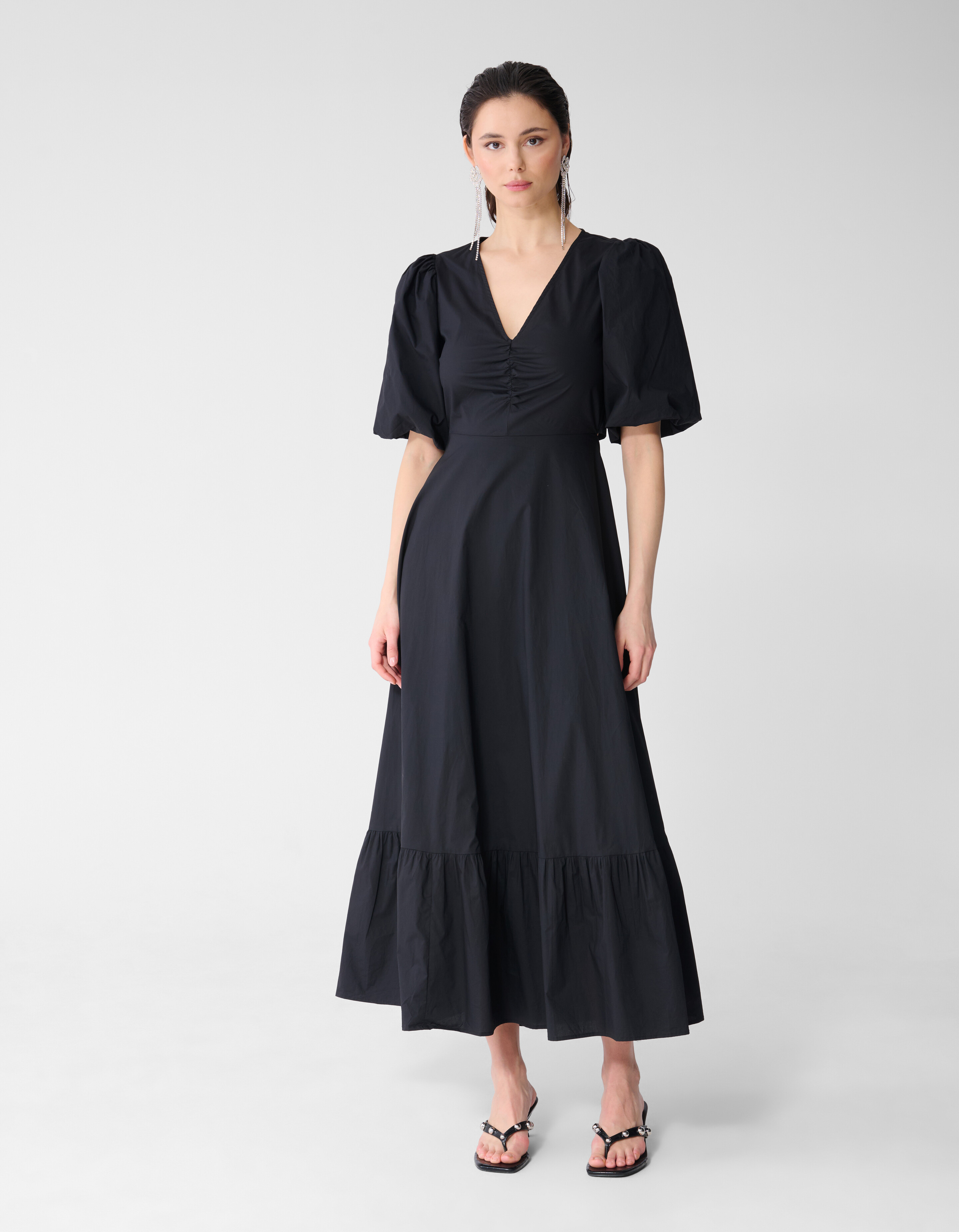 Popeline Maxi Kleid Schwarz SHOEBY WOMEN