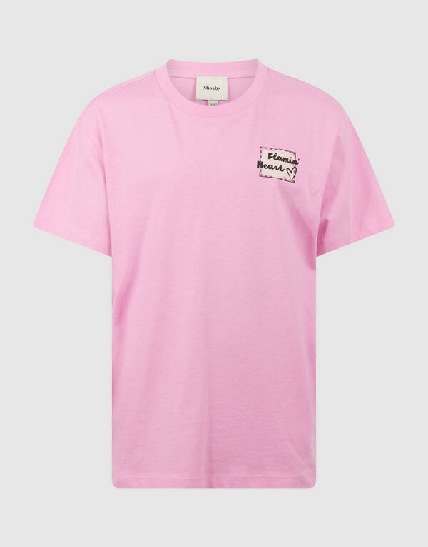 Flamin Heart Artwork T-Shirt Rosa SHOEBY GIRLS