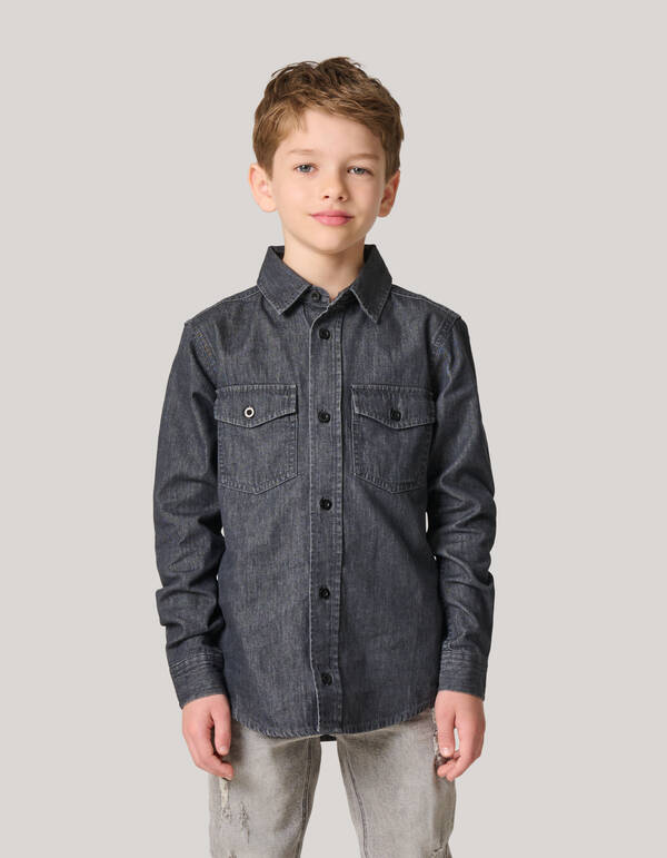 Denim-Hemd Dunkelgrau SHOEBY BOYS