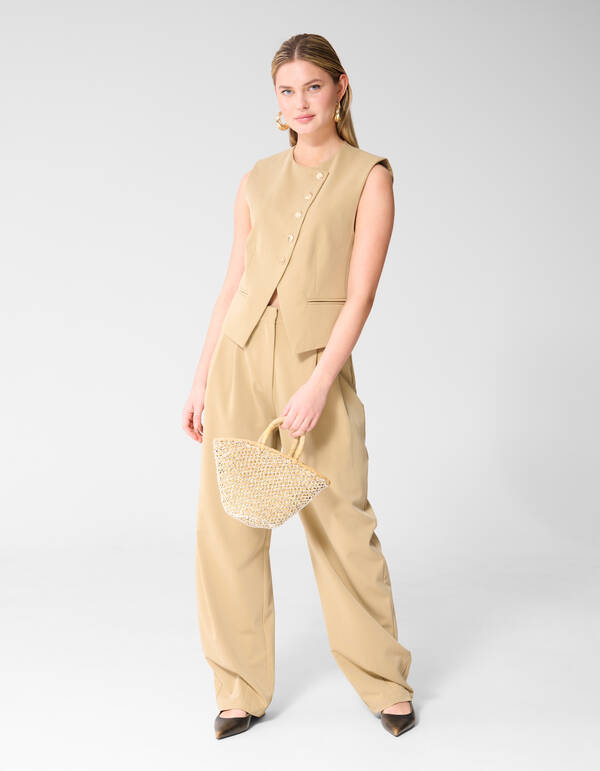 Asymmetrische Weste Sand SHOEBY WOMEN