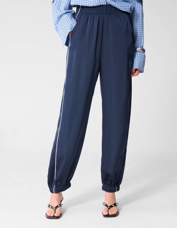 Satin Kontrast Jogger Dunkelblau SHOEBY WOMEN