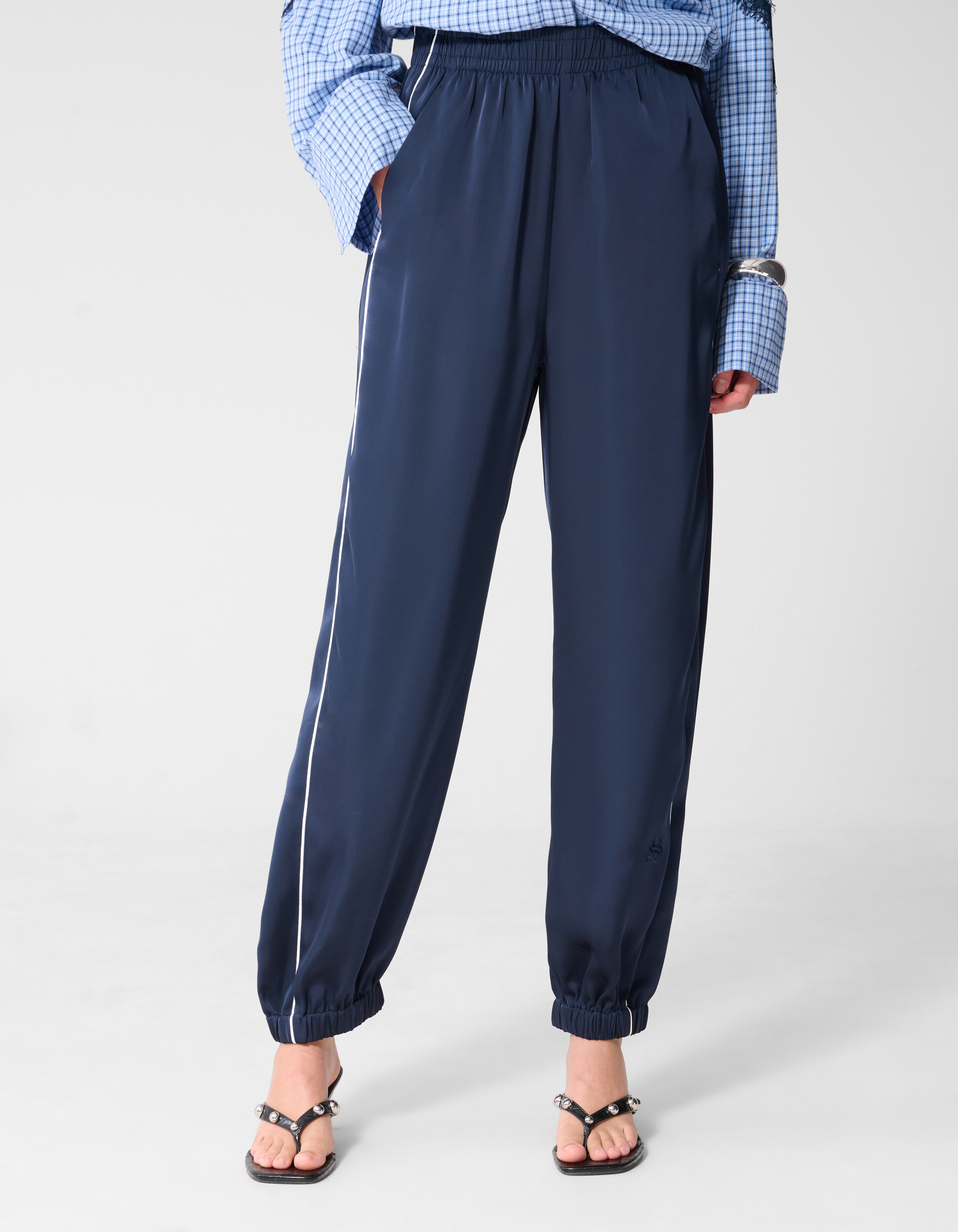 Satin Kontrast Jogger Dunkelblau SHOEBY WOMEN