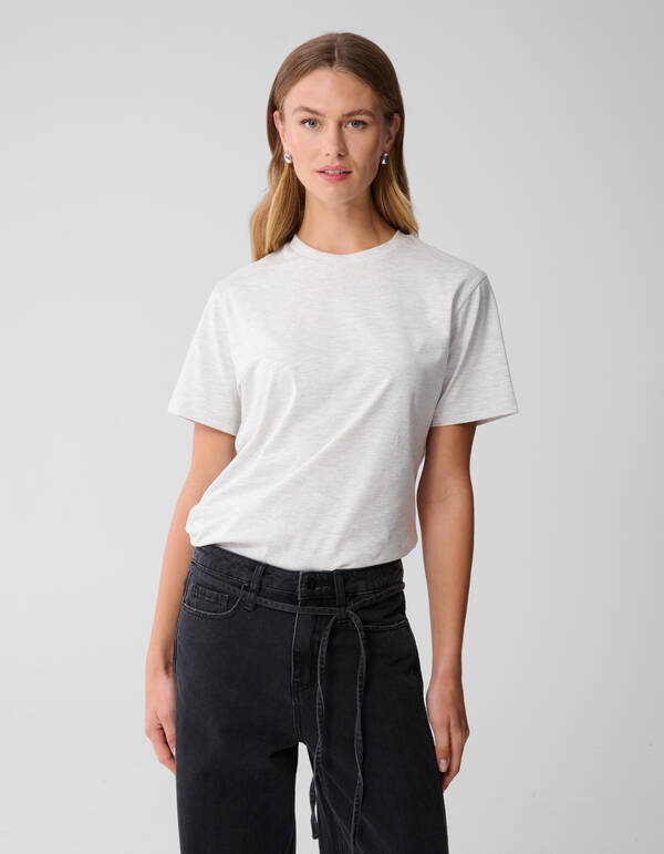 Basis T-Shirt Hellgrau SHOEBY WOMEN