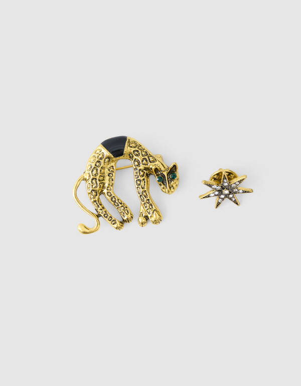 Leopard Broche Set Goud SHOEBY ACCESSOIRES