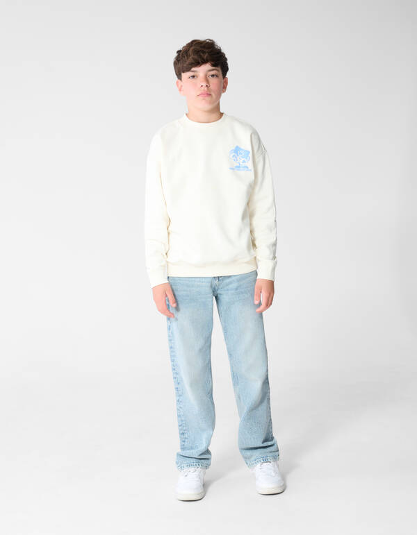 Caf&eacute; Artwork Pullover Gebrochen Wei&szlig; SHOEBY BOYS