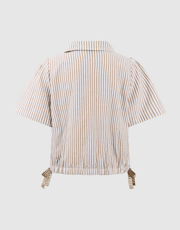 Nadelstreifenstickerei-Bluse Braun SHOEBY GIRLS
