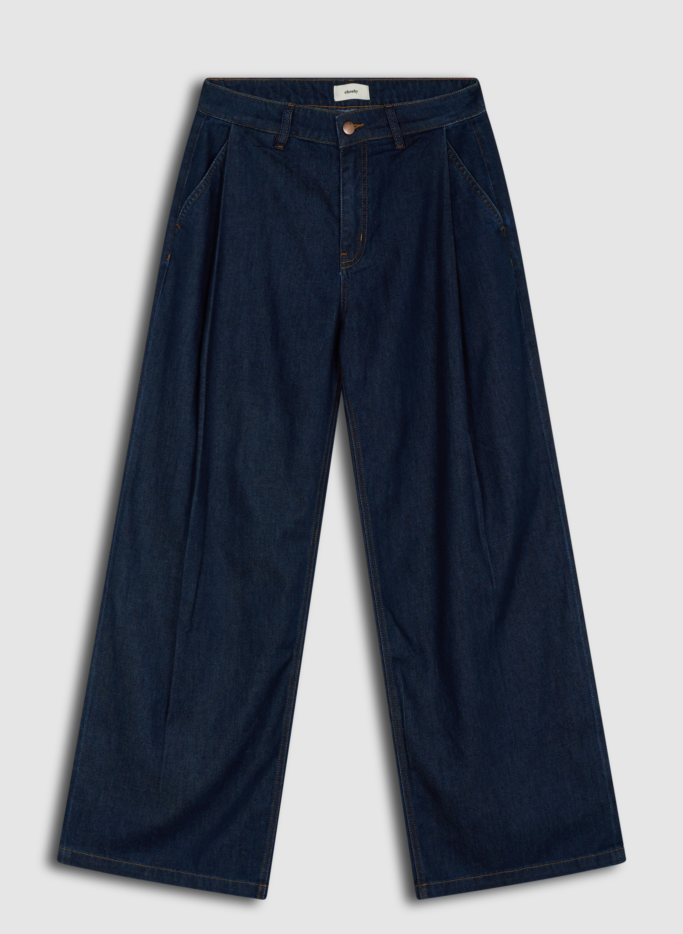 Jeans im Pleated Wide Leg Fit Dunkelblau SHOEBY WOMEN