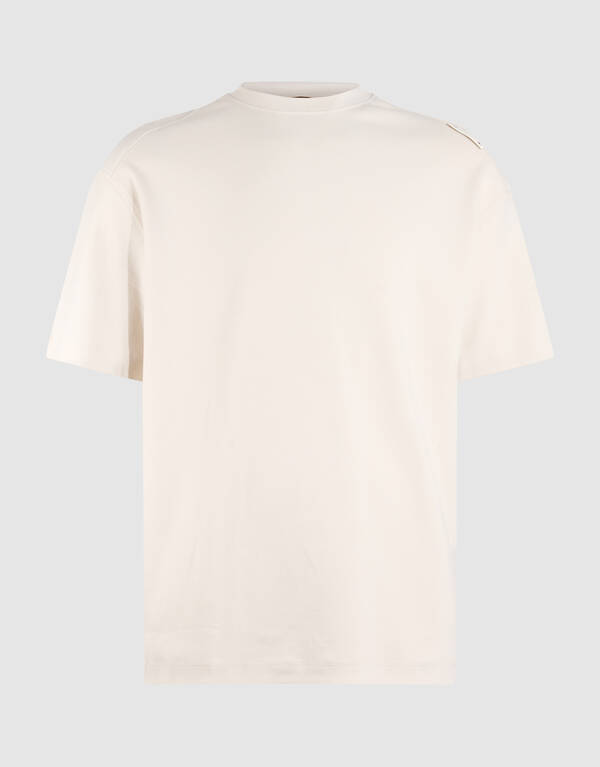 Basic-T-Shirt mit lockerer Passform, Beige SHOEBY MEN