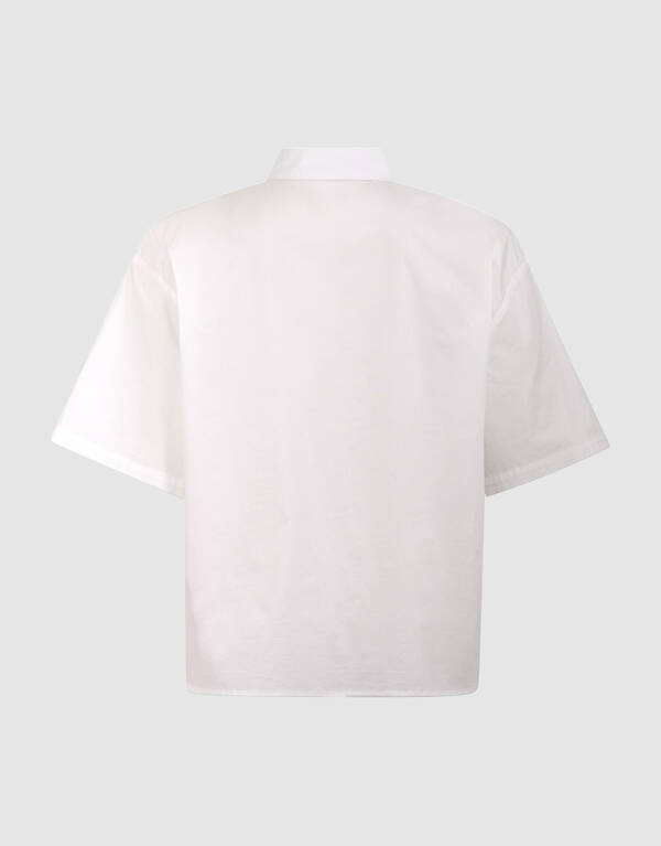 Wei&szlig;e Oversize-Bluse mit kurzen &Auml;rmeln SHOEBY WOMEN