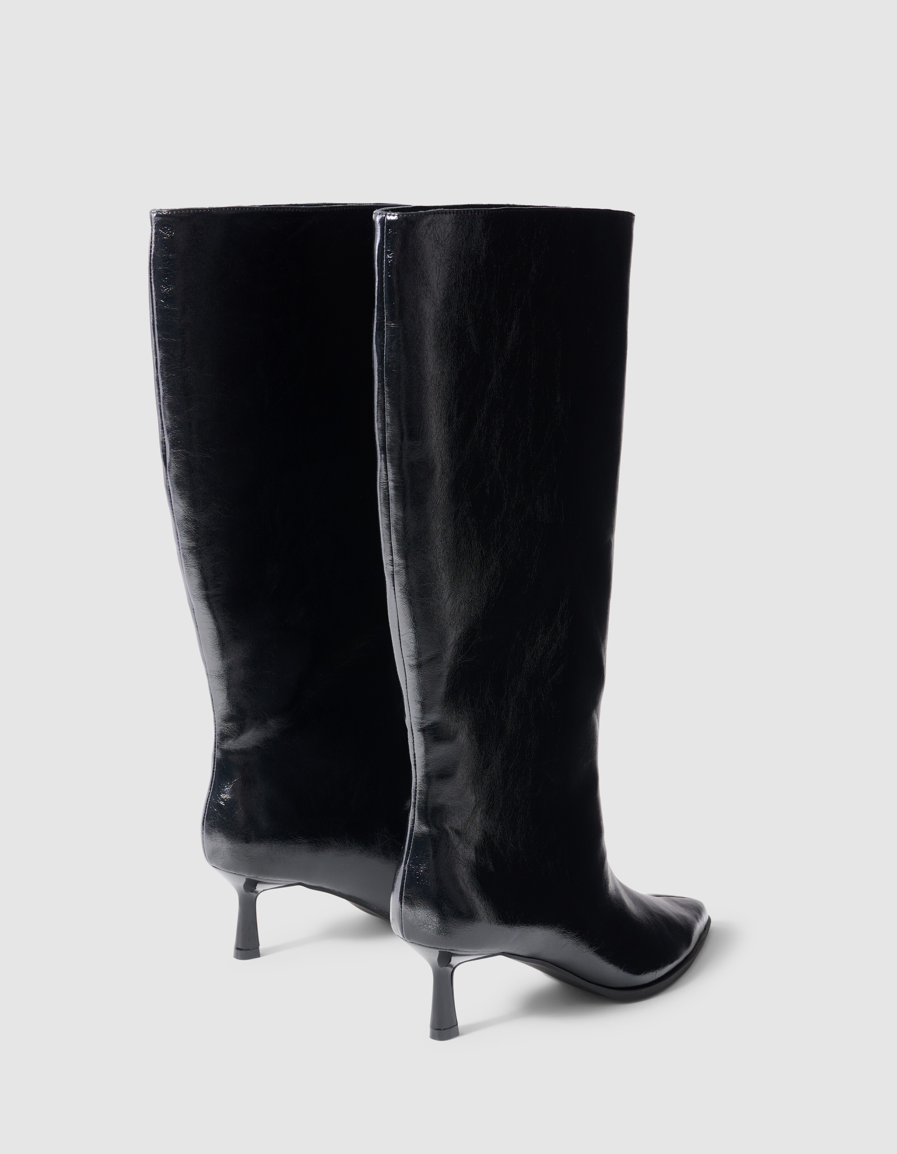 Schwarze, hohe Gl&auml;nzende Stiefel SHOEBY SHOES