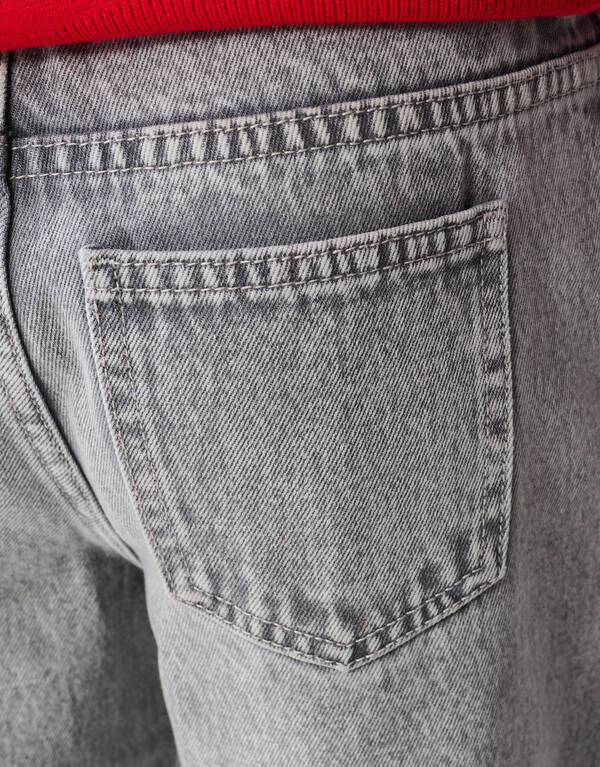 Rose Stud Weitbein-Jeans Hellgrau SHOEBY GIRLS