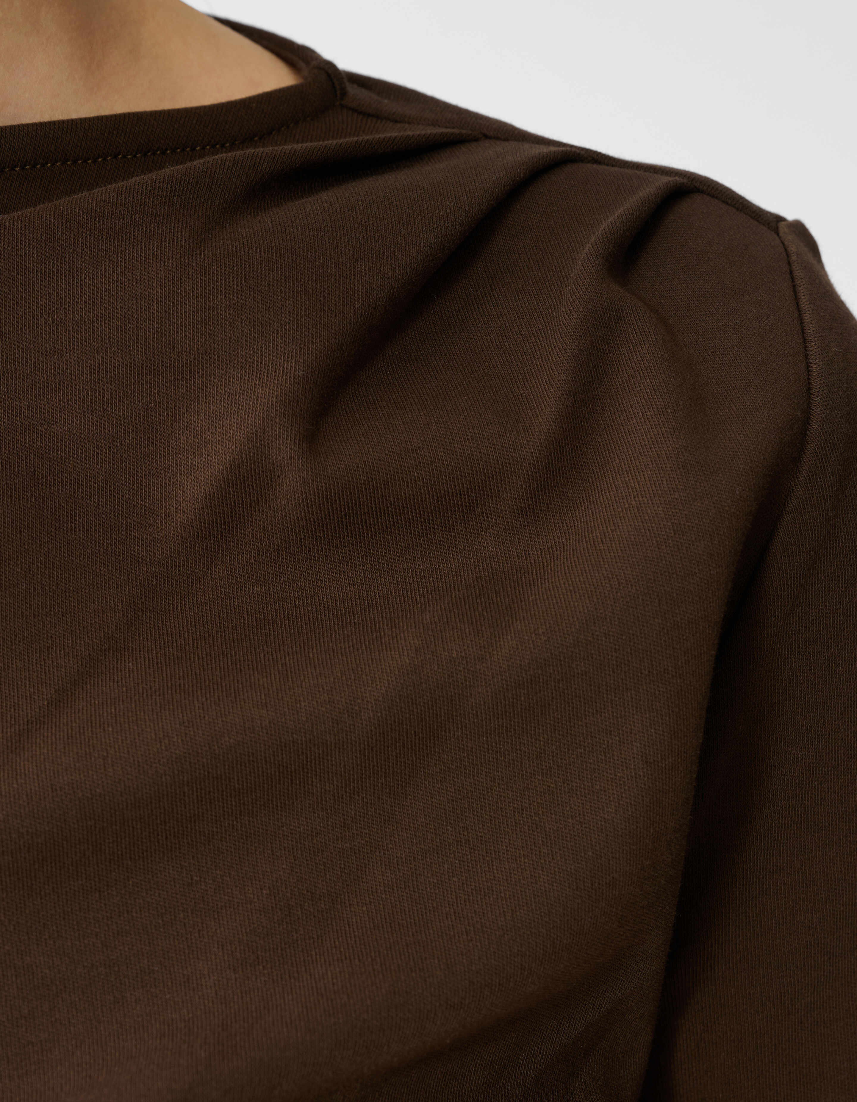 Drapiertes Langarm-Top Dunkelbraun SHOEBY WOMEN