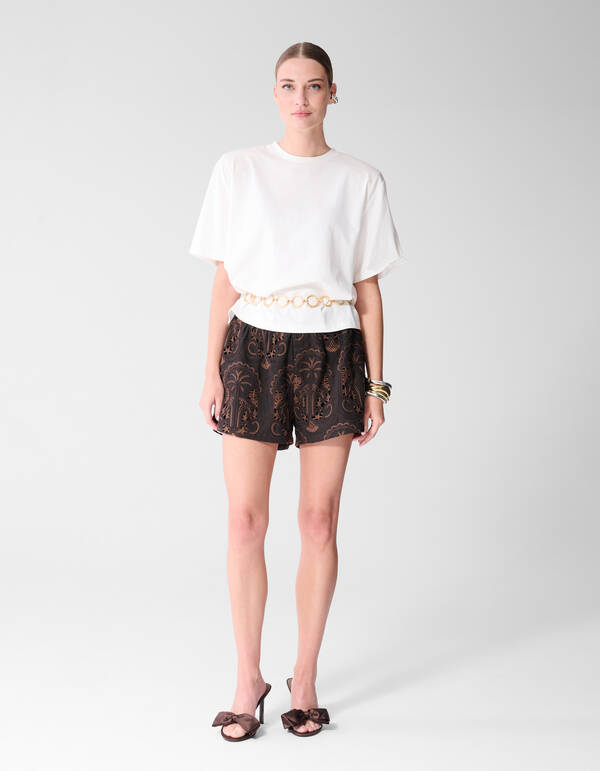 Stickerei Shorts Dunkelbraun SHOEBY WOMEN