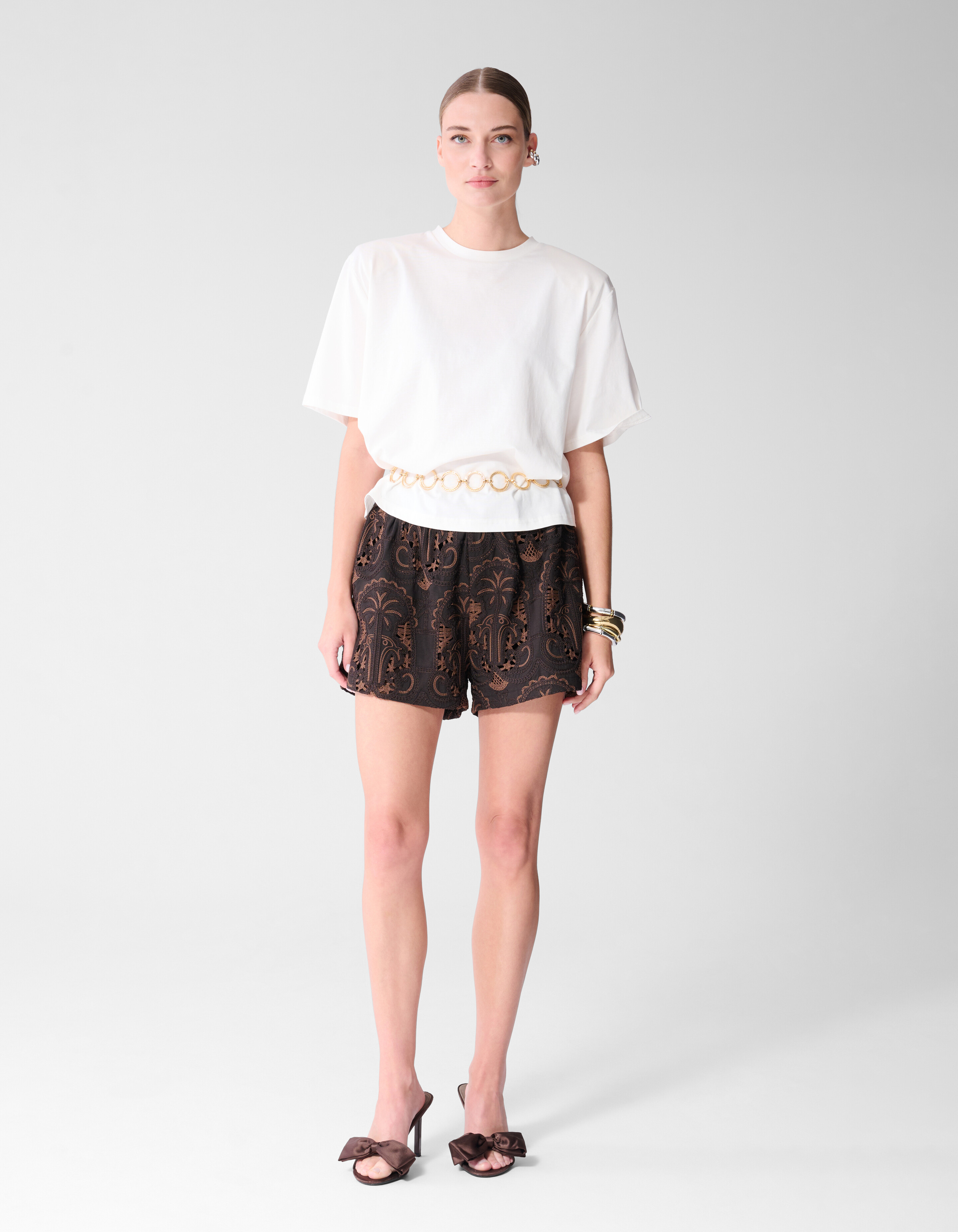 Stickerei Shorts Dunkelbraun SHOEBY WOMEN