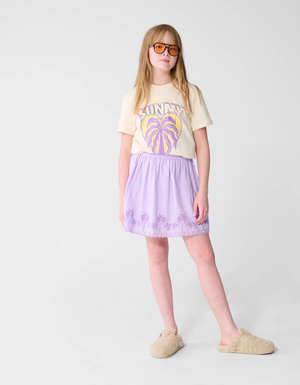 Palmstickerei Minirock Helllila SHOEBY GIRLS