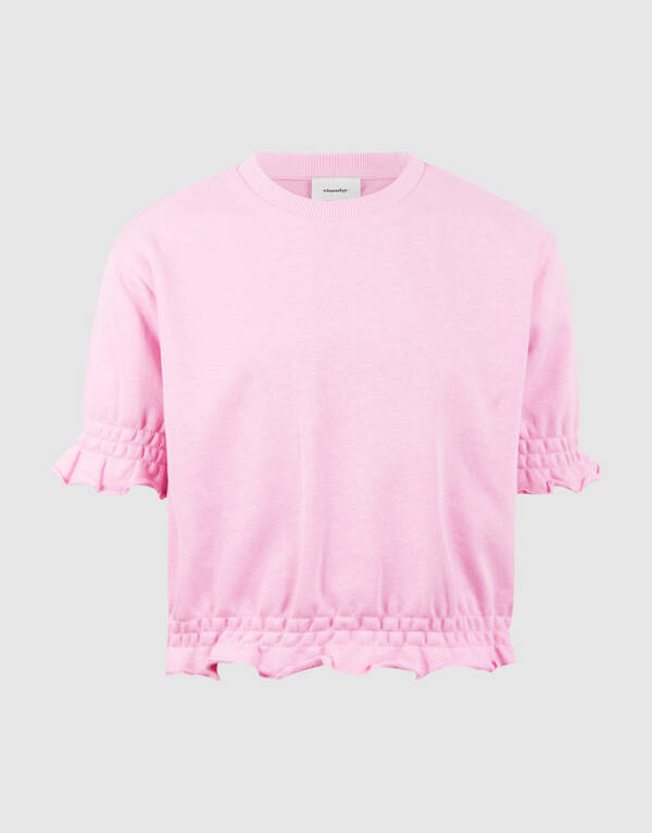 R&uuml;schen-Sweatshirt Hellrosa SHOEBY GIRLS