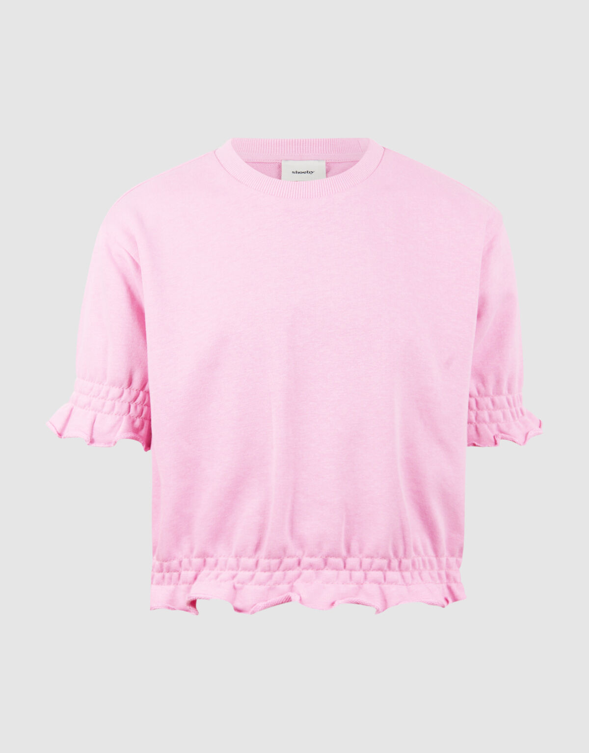 R&uuml;schen-Sweatshirt Hellrosa SHOEBY GIRLS