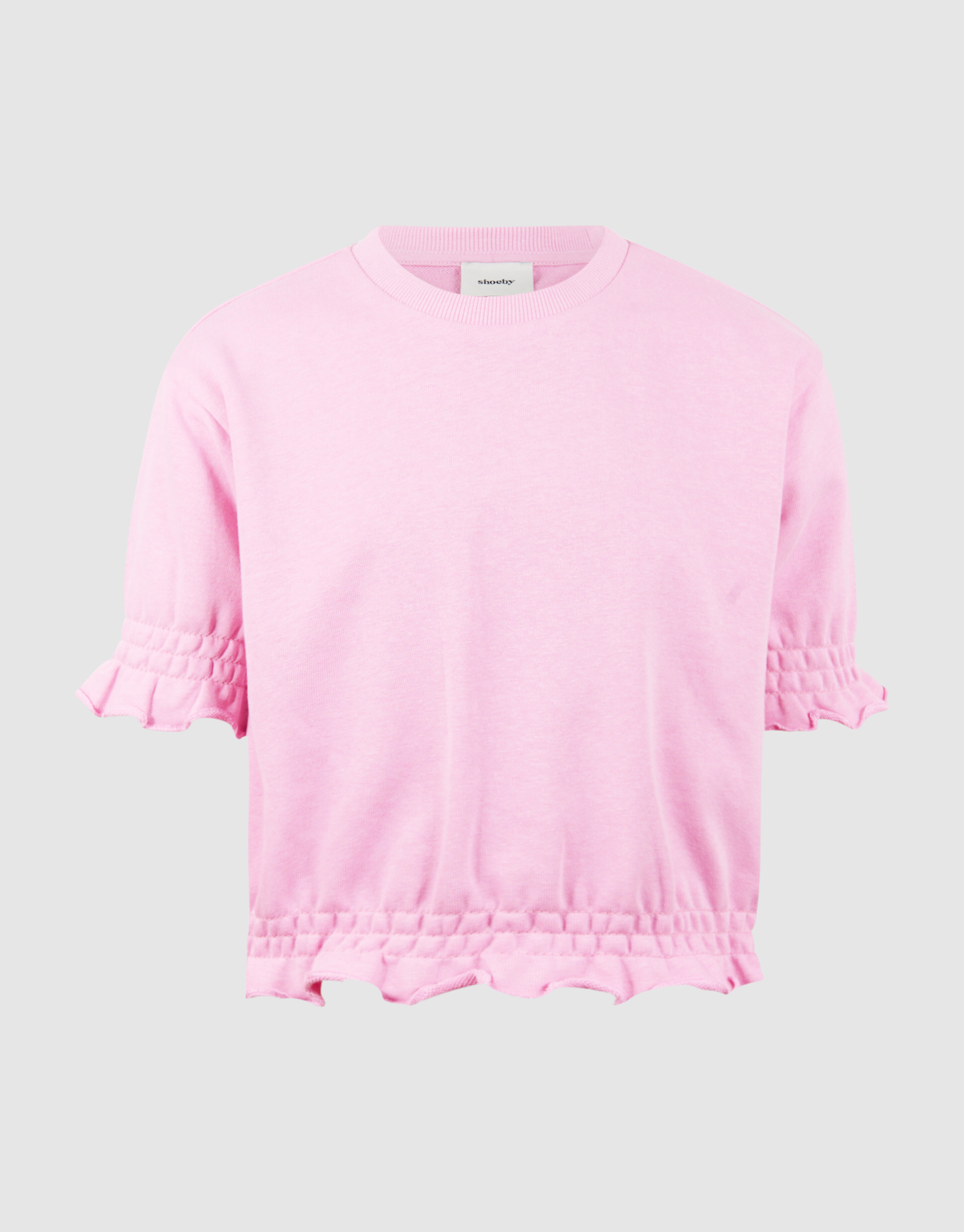 R&uuml;schen-Sweatshirt Hellrosa SHOEBY GIRLS