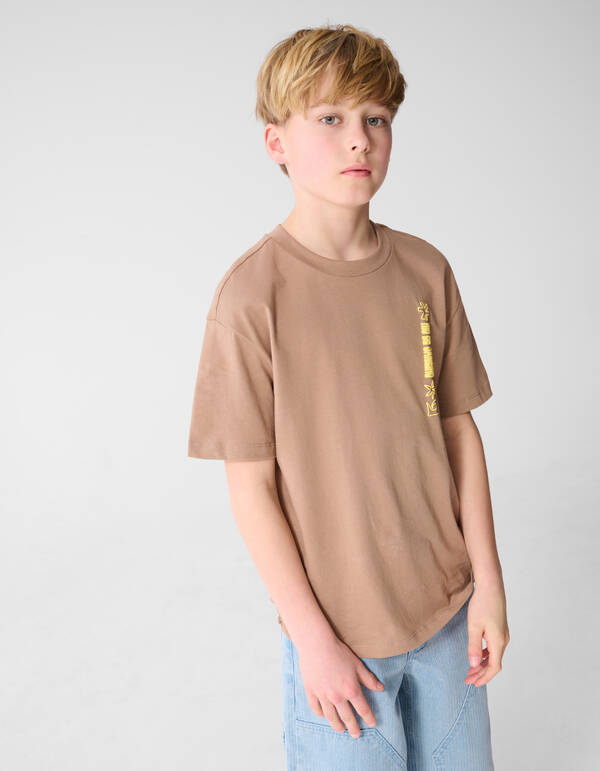 Holiday Artwork T-Shirt Hellbraun SHOEBY BOYS