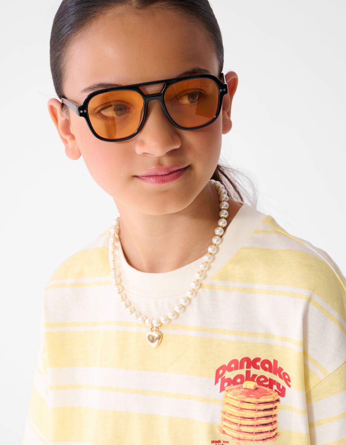 Pancake Bakery Artwork T-Shirt Hellgelb SHOEBY GIRLS