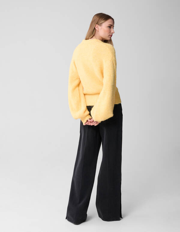 Haariger Oversize-Pullover Gelb SHOEBY WOMEN