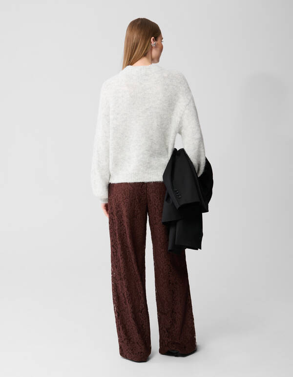 Braune Spitzenhose mit weitem Bein SHOEBY WOMEN