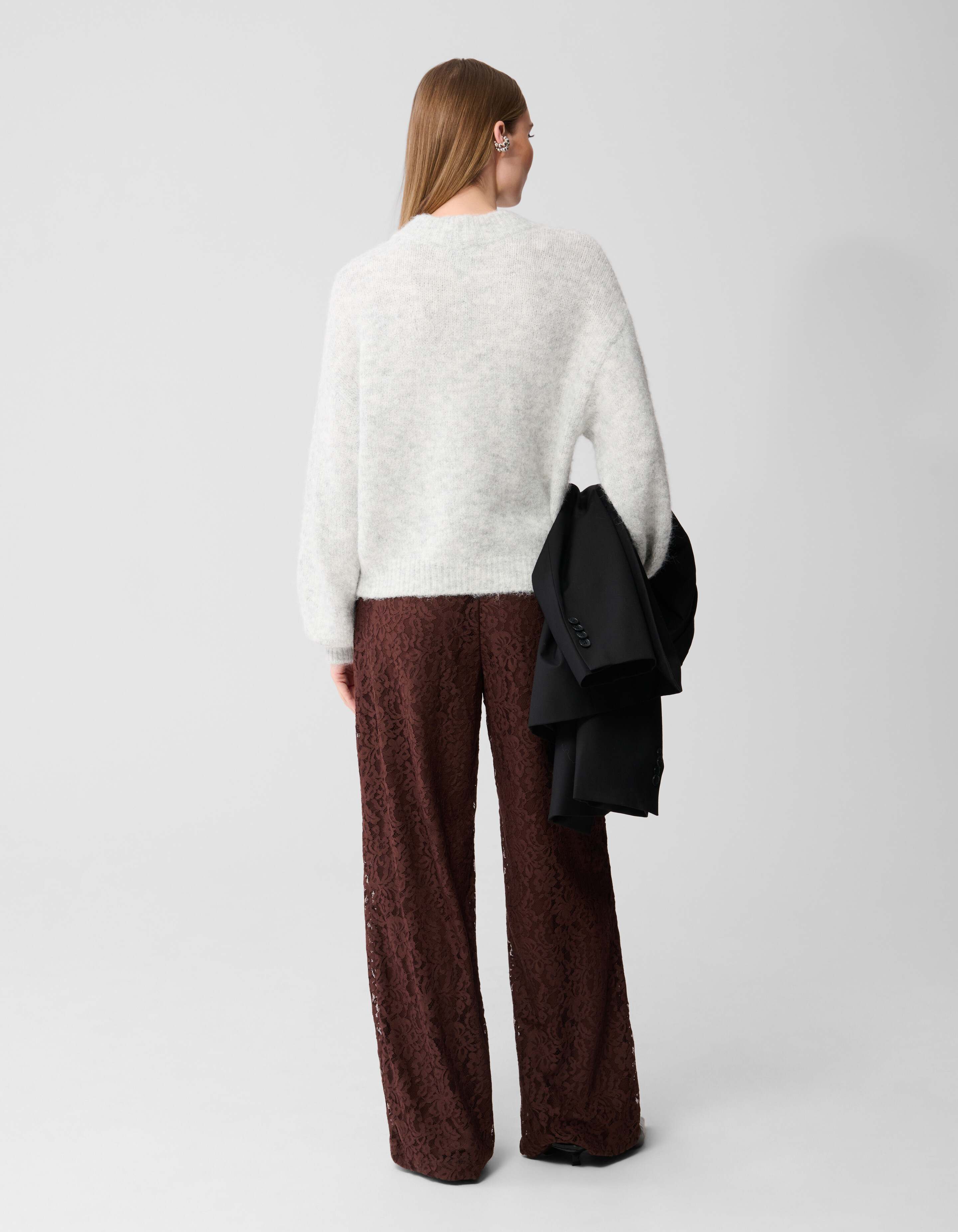 Braune Spitzenhose mit weitem Bein SHOEBY WOMEN