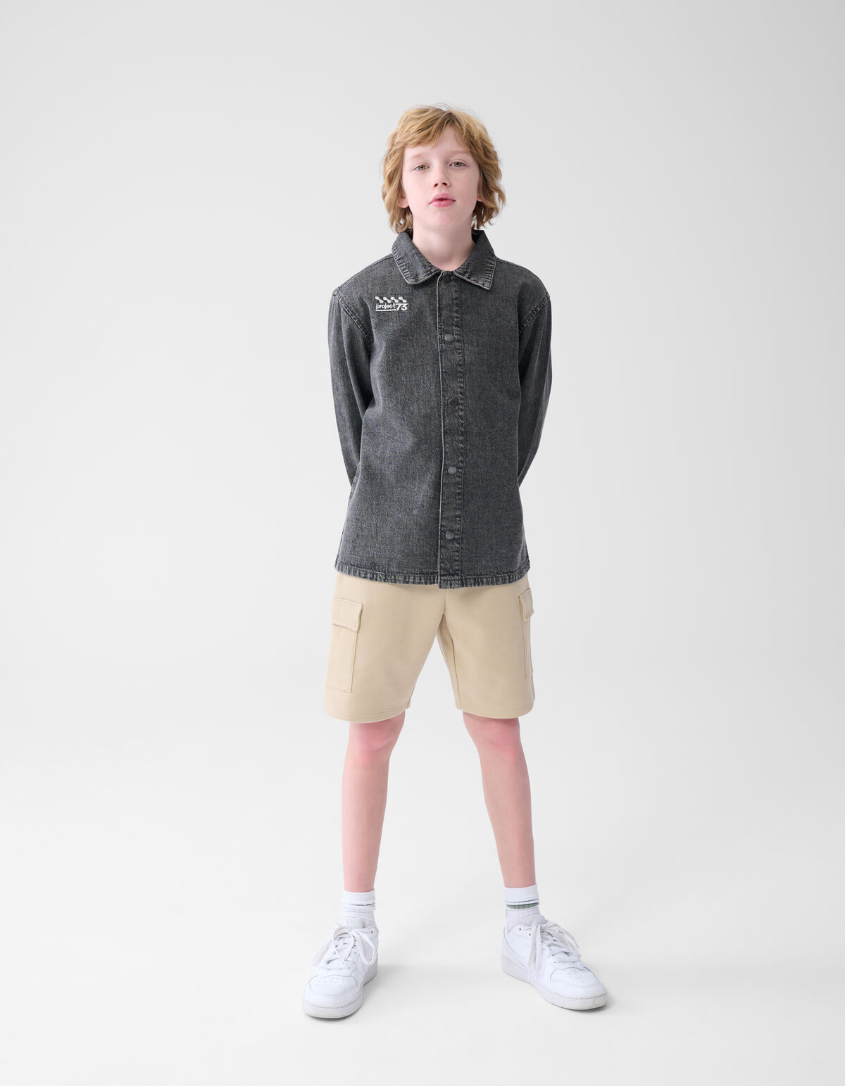 Denim Washed Overshirt Dunkelgrau SHOEBY BOYS