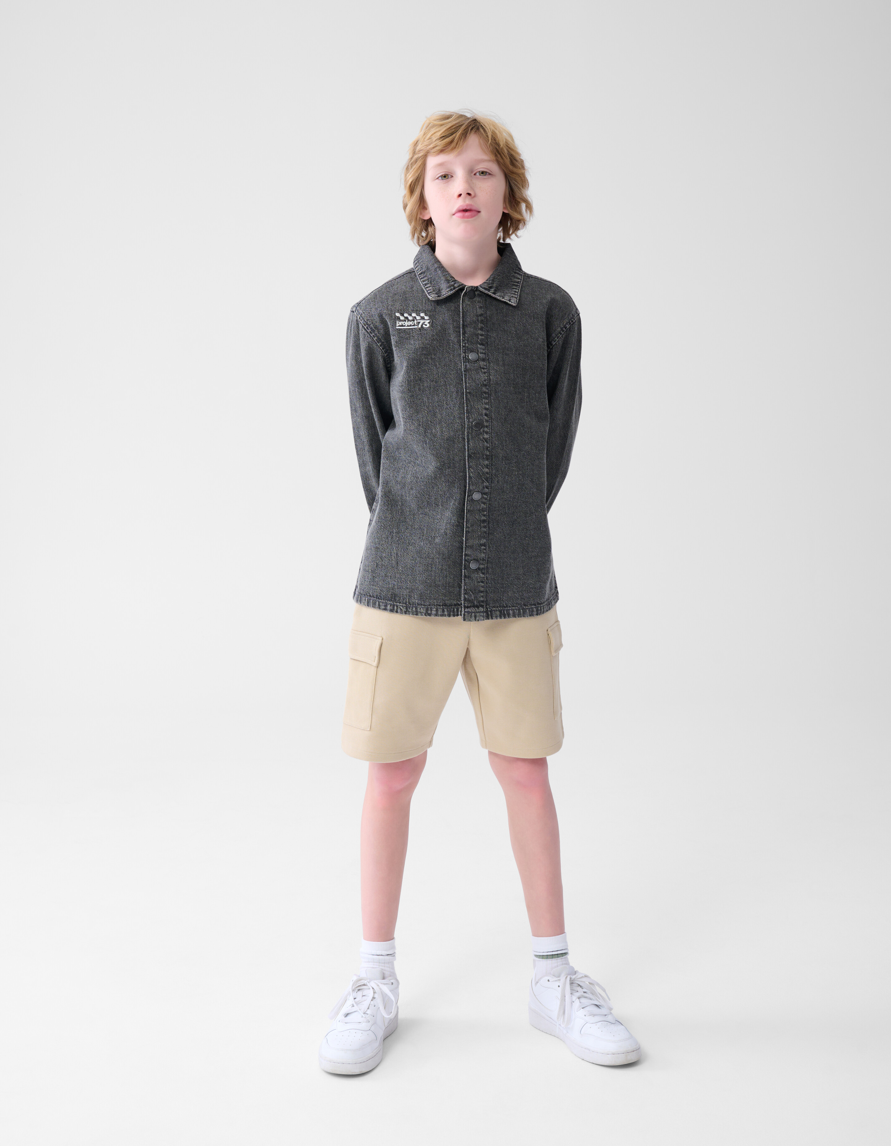 Denim Washed Overshirt Dunkelgrau SHOEBY BOYS