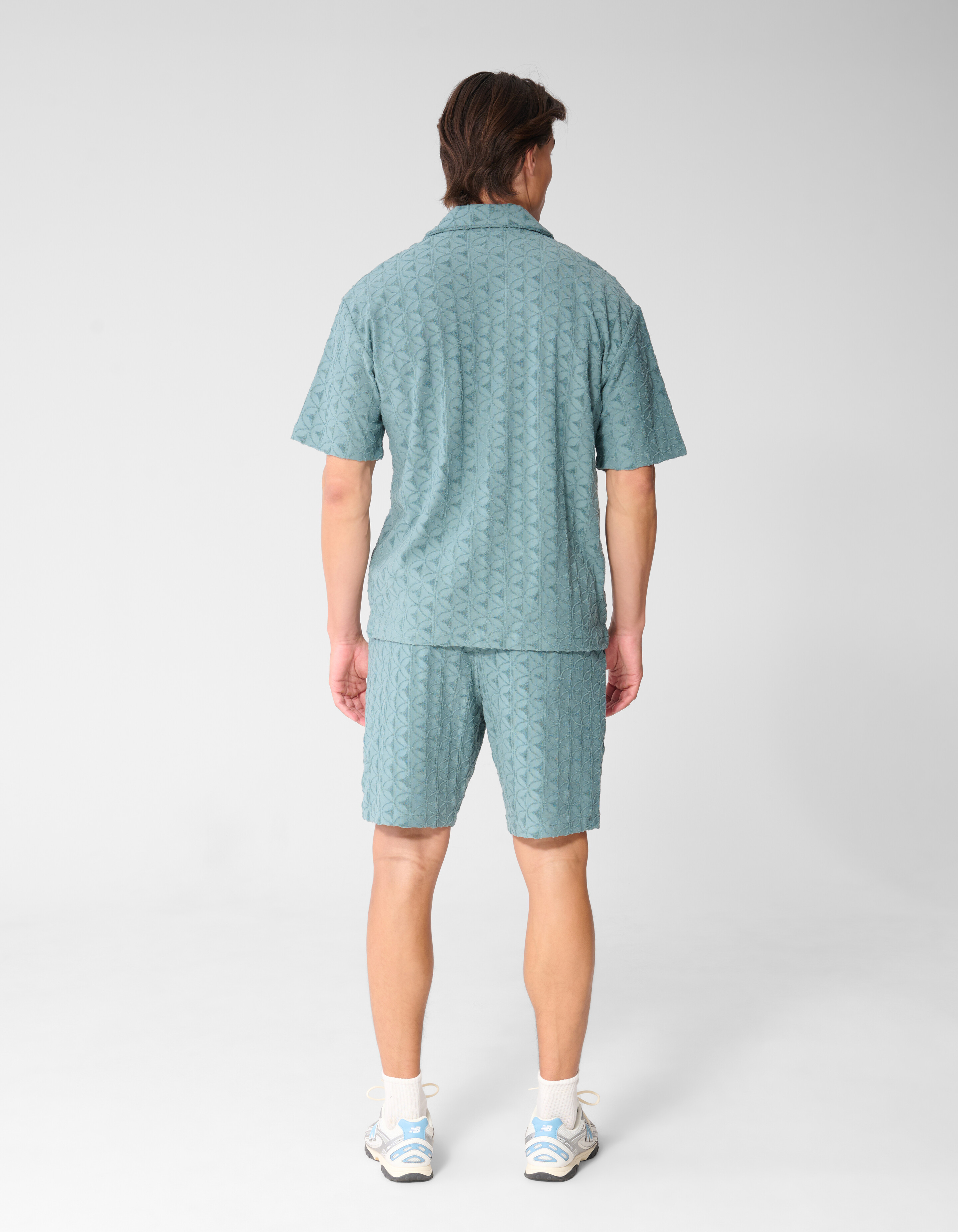 Logo-Frottee-Overshirt, Dunkelgr&uuml;n SHOEBY MEN