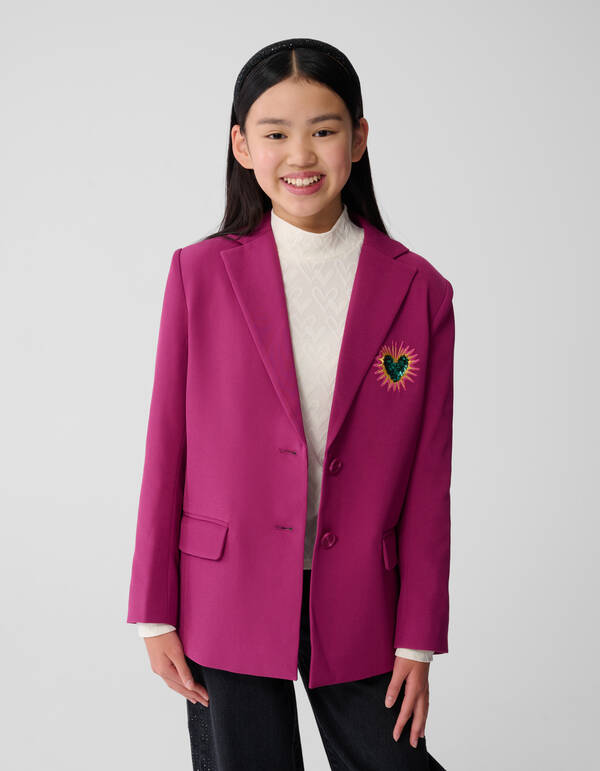 Pailletten-Smile-Blazer Rosa SHOEBY GIRLS