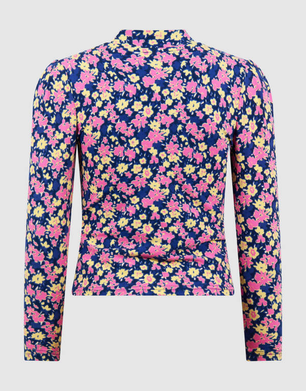 Langarmshirt mit Blumenmuster, dunkelblau/rosa SHOEBY GIRLS