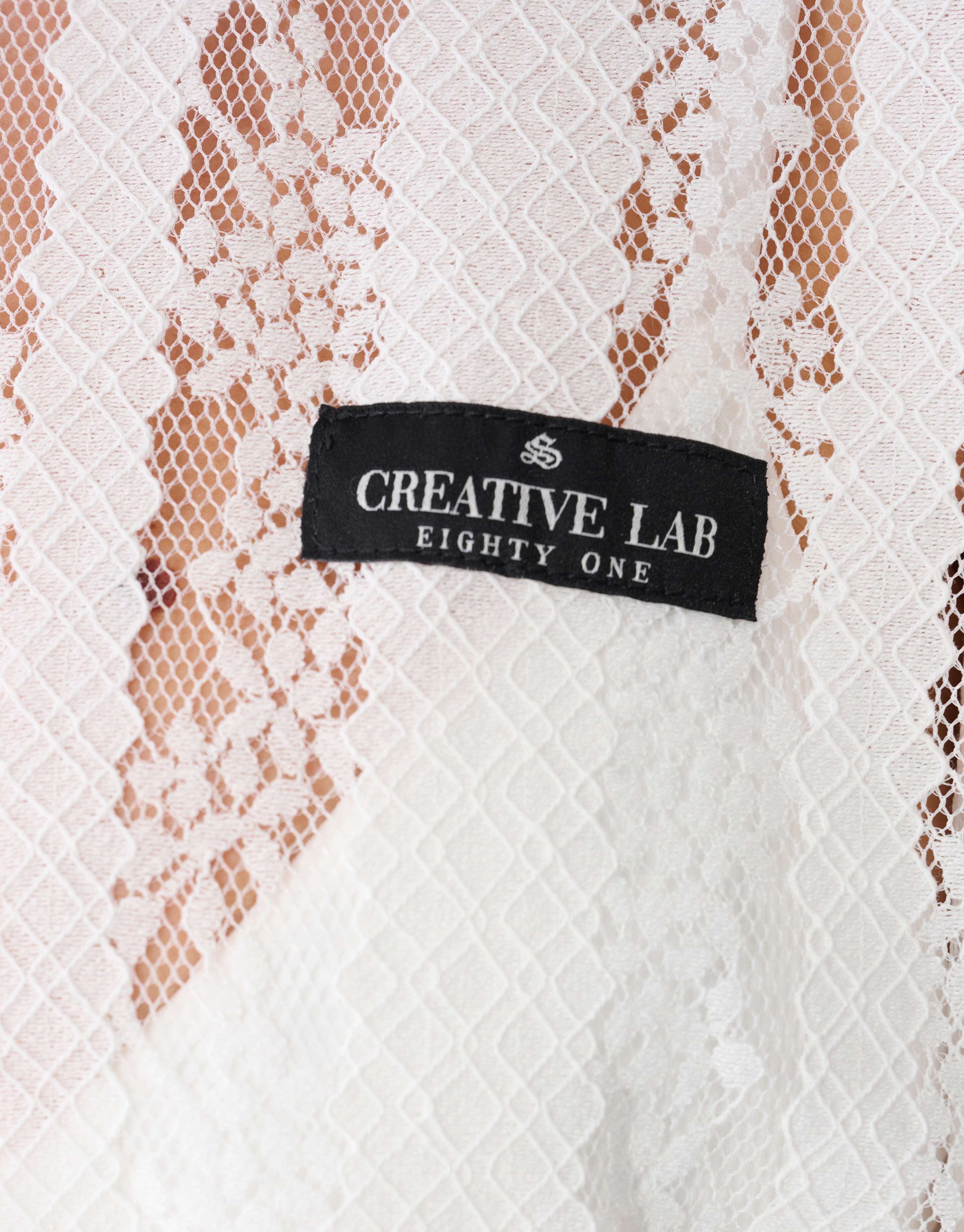 Oversized-T-Shirt mit Spitzenlabel Wei&szlig; SHOEBY WOMEN