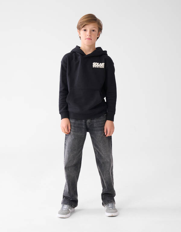 Text Print Hoodie Schwarz SHOEBY BOYS