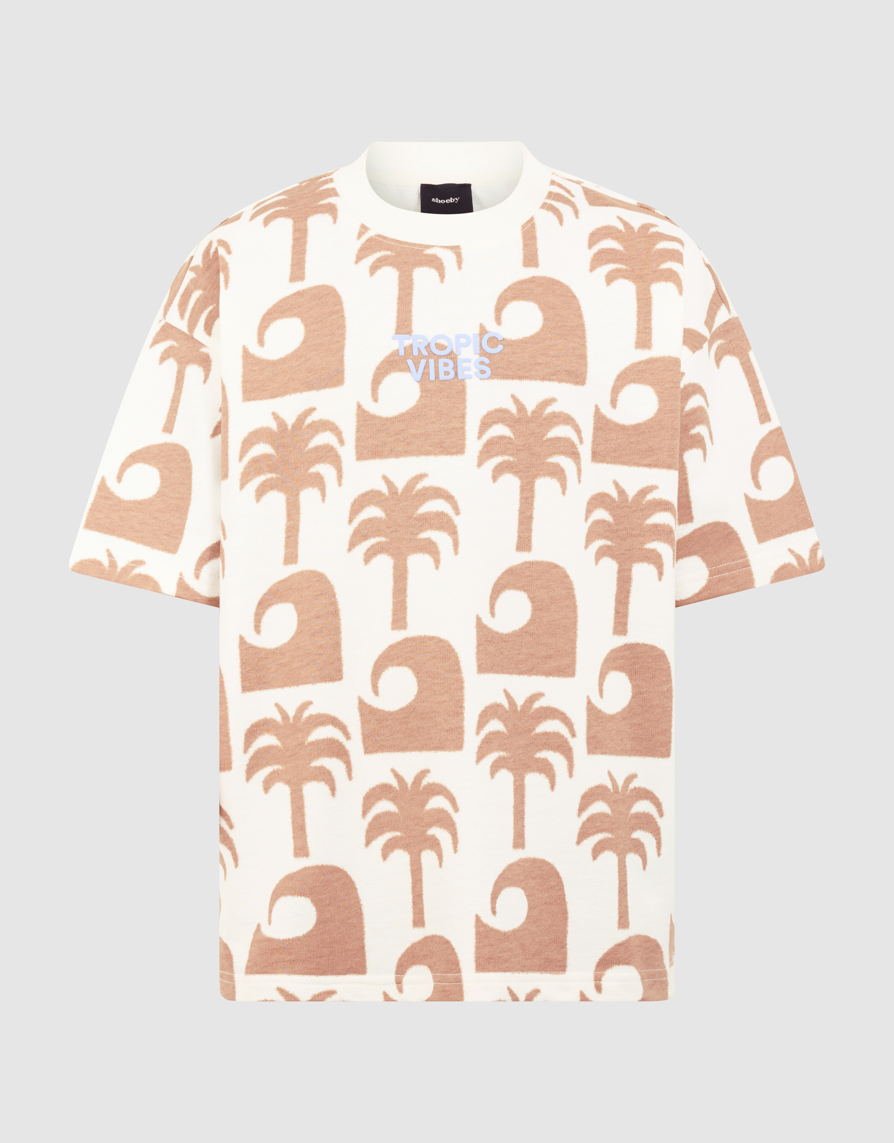 Tropic Vibes Artwork T-Shirt in gebrochenem Wei&szlig; SHOEBY BOYS