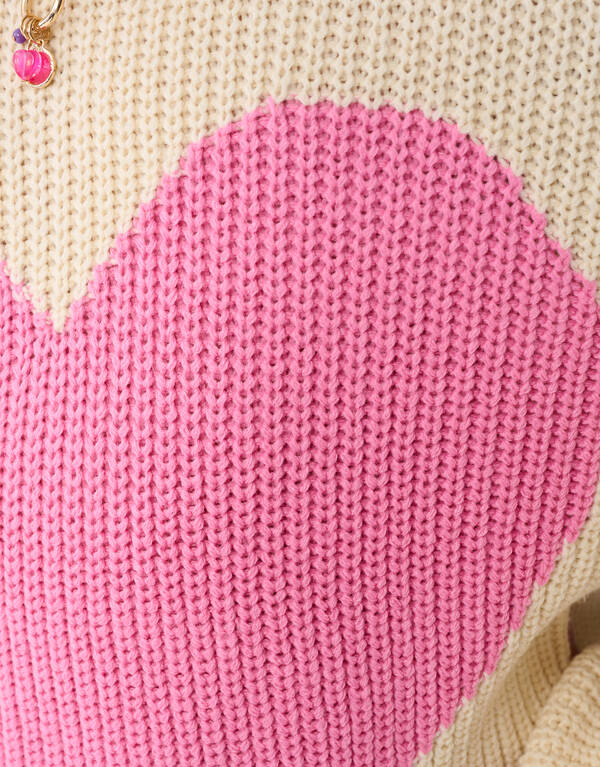 Pullover mit gro&szlig;em Herz Sand SHOEBY GIRLS