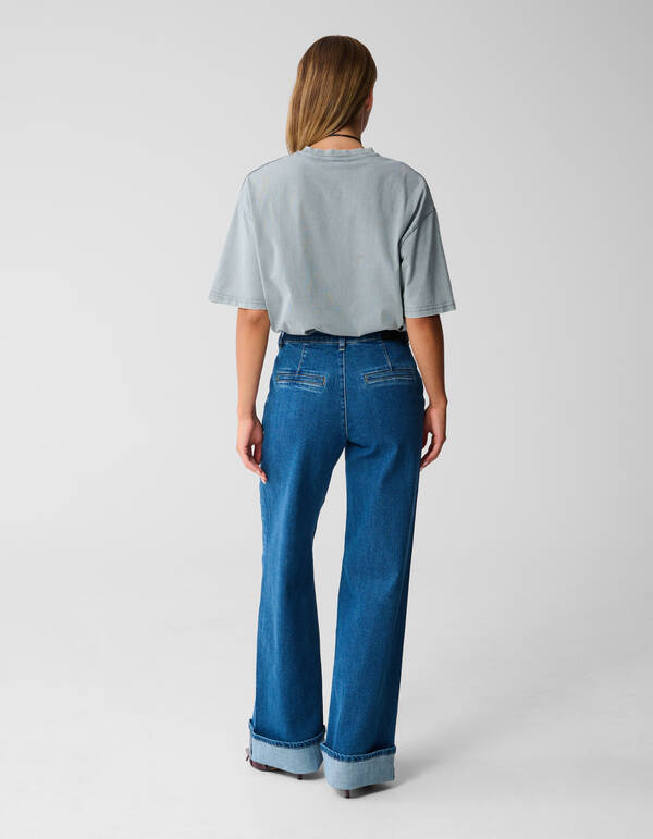 Klassische Jeans mit weitem Bein Dunkelblau SHOEBY WOMEN