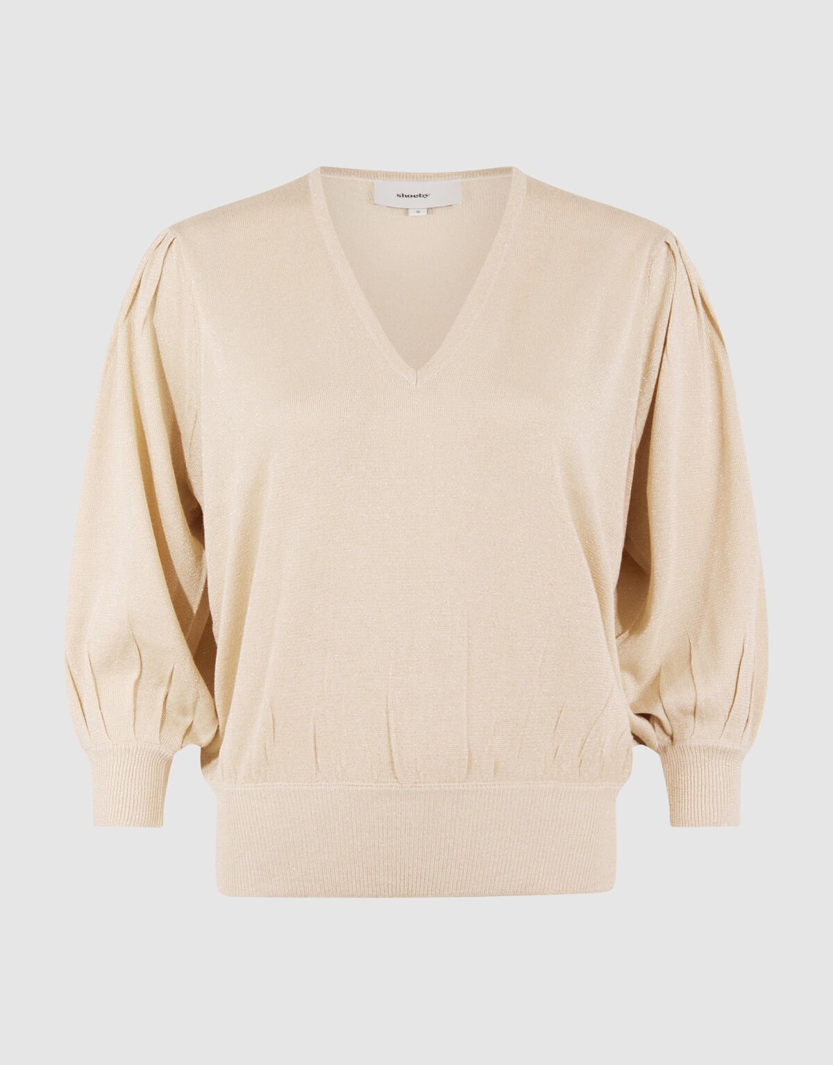 Glitzer-Pullover mit V-Ausschnitt Sand SHOEBY WOMEN